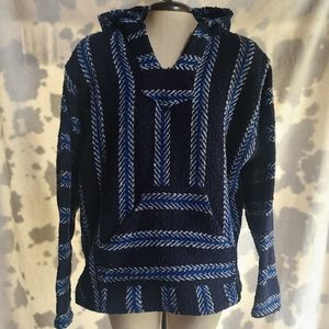 Baja Joe Hoodie/ Drug Rug, Blue & White, Size Small